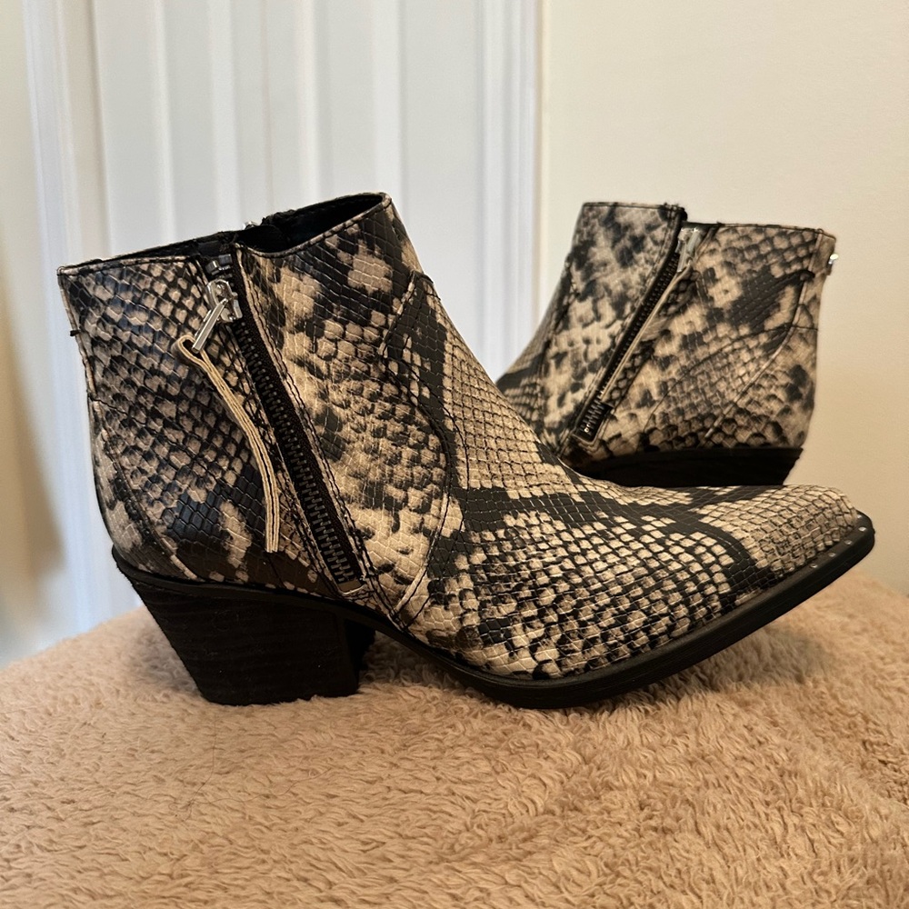 Sam Edelman Black and White Ankle Booties